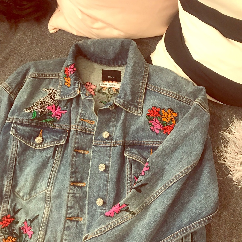 Embroidered jean jacket